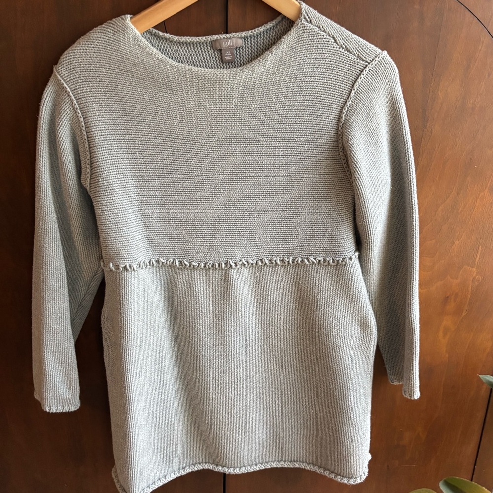 Light Gray Women's Knit Tunic from J Jill  - Casual Long Sleeve